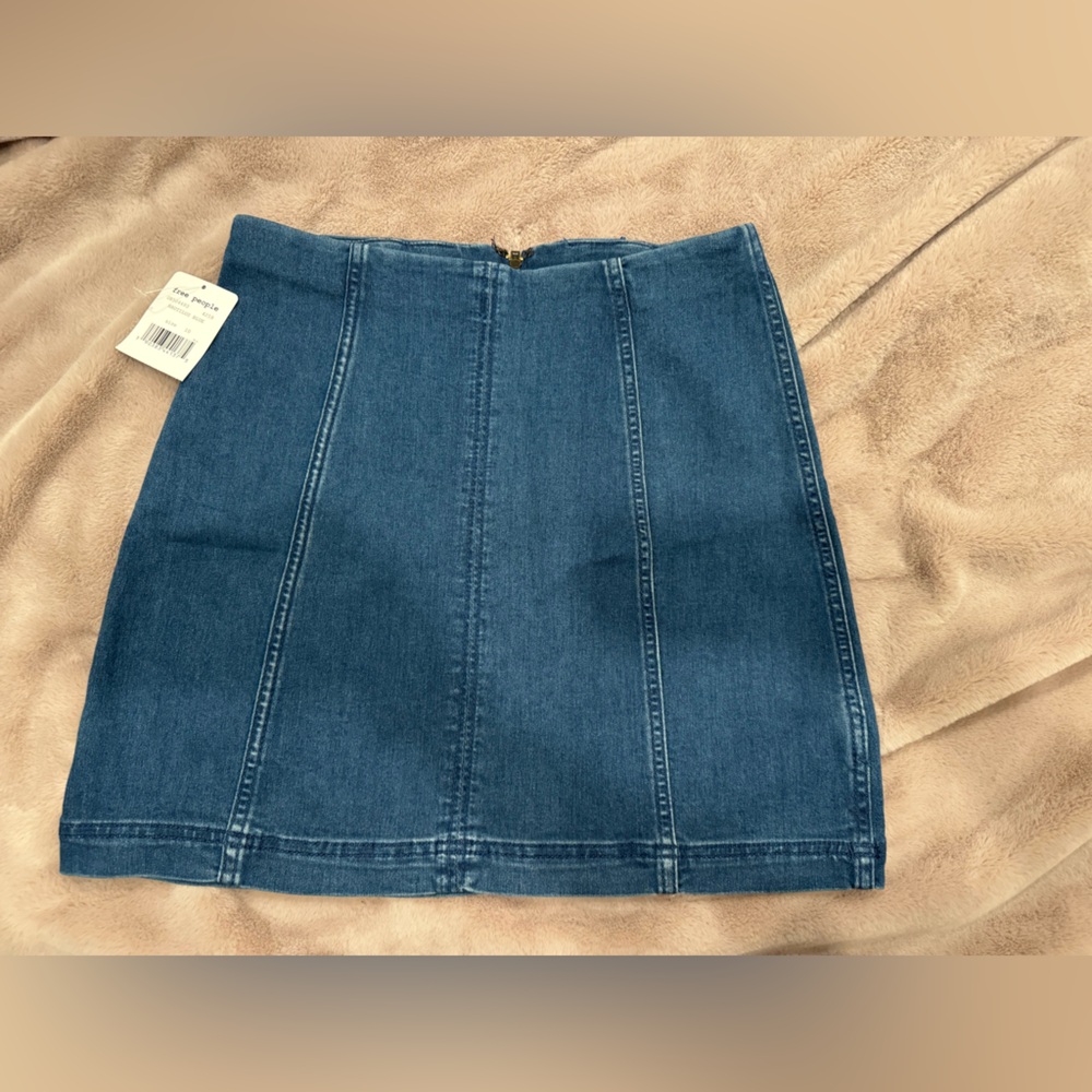 Free People Blue Denim Mini Skirt